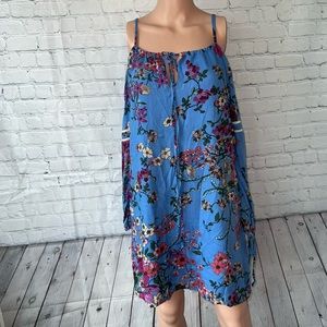 Wayf Blue & Purple floral sleeveless dress size S